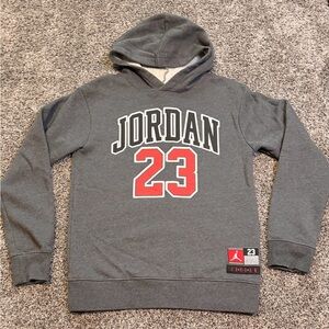 Jordan Boys Gray Hoodie with Red 23